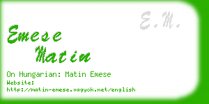 emese matin business card